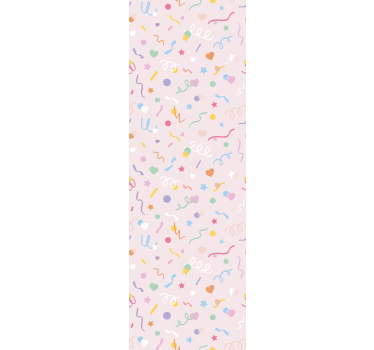 Cortina roller infantil diseño con confeti pastel - TenVinilo