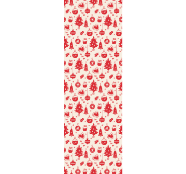 Cortina roller infantil patrón navideño rojo y rosa - TenVinilo