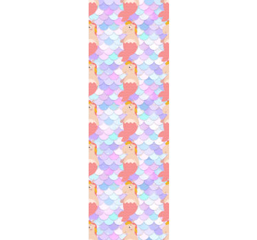 Cortina roller infantil sirenas unicornio con escamas - TenVinilo