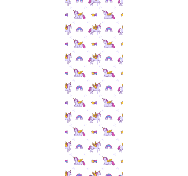 Cortina roller infantil unicornios pastel con alas - TenVinilo