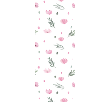 Cortina roller infantil flores pequeñas minimalistas rosas - TenVinilo