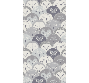 Cortina roller infantil búho gris en estilo nórdico - TenVinilo