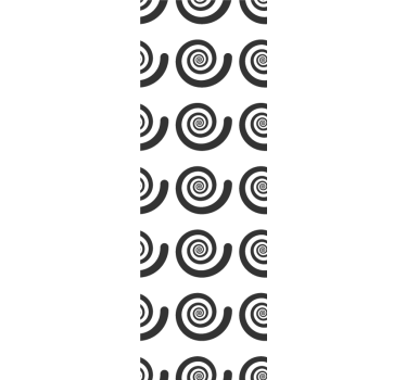 Cortina roller infantil espiral retro en blanco y negro - TenVinilo