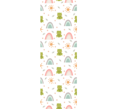 Cortina roller infantil diseño de rana tropical - TenVinilo