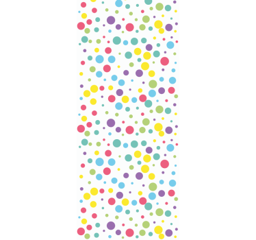 Cortina roller infantil con estampado de lunares coloridos - TenVinilo