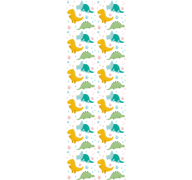 Cortina roller infantil patrón de dinosaurios encantadores - TenVinilo