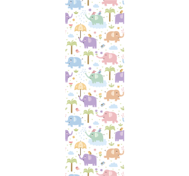 Cortina roller infantil con lindo estampado de elefantes - TenVinilo