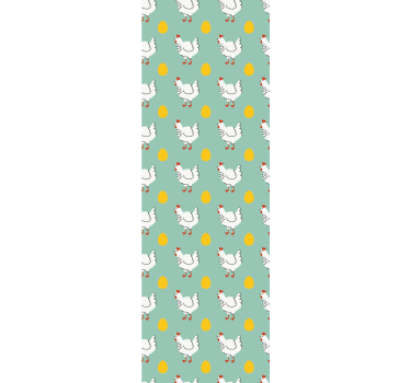 Cortina roller infantil pollito blanco fondo azul - TenVinilo