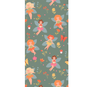 Cortina roller infantil flores de mujer - TenVinilo