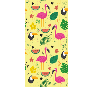 Cortina roller infantil animales adorables con plantas - TenVinilo
