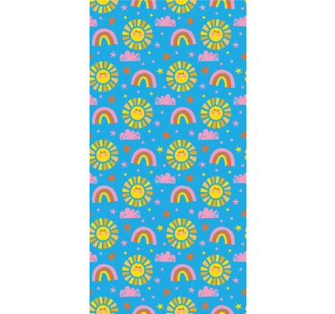 Cortina roller infantil arcoíris azul - TenVinilo