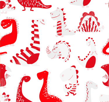 Cortina roller infantil bocetos rojos de dinosaurios - TenVinilo