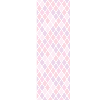 Cortina roller infantil diseño de rombos rosa y blanco - TenVinilo