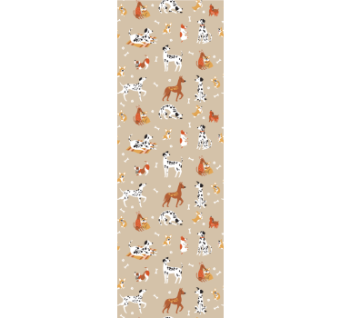 Cortina roller infantil perros bonitos aislados beige - TenVinilo