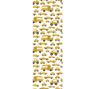 Cortina roller infantil diseño lindo coche amarillo - TenVinilo