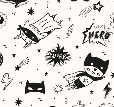 Cortina roller infantil patrones de cómic de superhéroes - TenVinilo