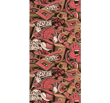 Cortina roller juvenil graffiti en rojo - TenVinilo