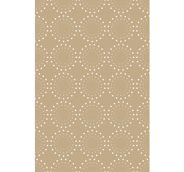 Cortina roller beige fondo beige claro con círculos blancos - TenVinilo