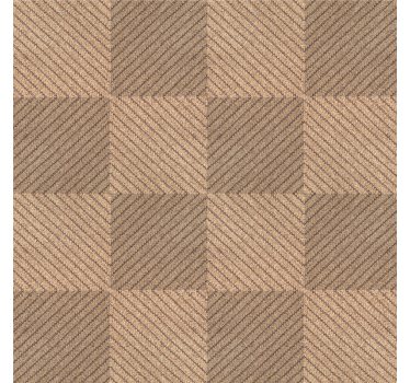 Cortina roller beige patrón de cuadrados de yute marrón - TenVinilo