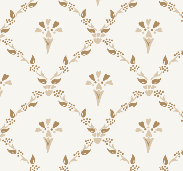 Cortina roller beige con patrón floral hexagonal - TenVinilo