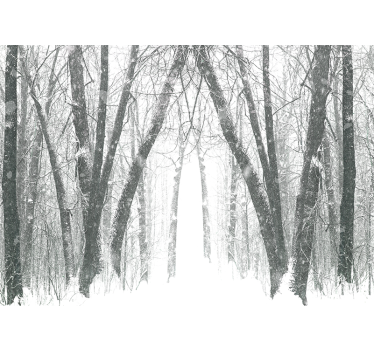 Cortina roller blanca Árboles de invierno en el bosque - TenVinilo