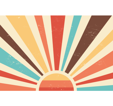 Cortina roller living comedor atardecer vintage abstracto - TenVinilo