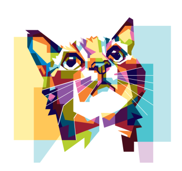 Cortina roller living comedor gatos de colores - TenVinilo