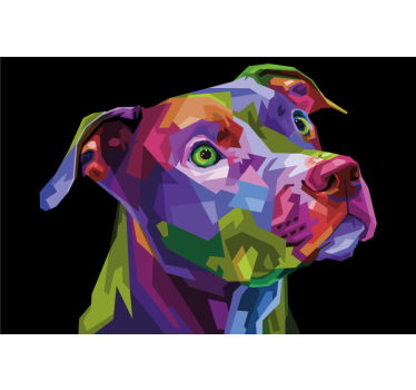 Cortina roller living comedor perros pitbull multicolor - TenVinilo