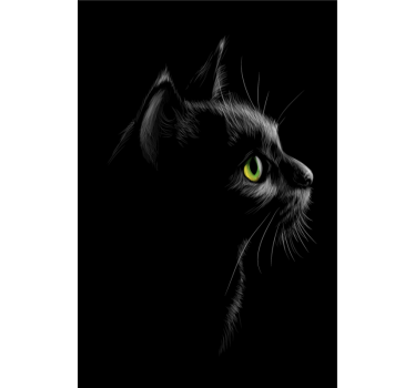 Cortina roller living comedor gatos ojos verdes - TenVinilo