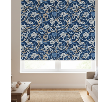 Cortina roller living comedor nudos marineros - TenVinilo
