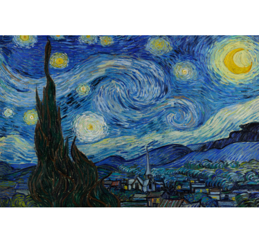 Cortina roller living comedor noche estrellada de van gogh - TenVinilo