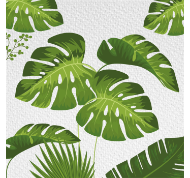 Cortina roller living comedor hoja monstera - TenVinilo