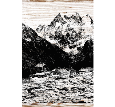 Cortina roller living comedor montañas suizas - TenVinilo