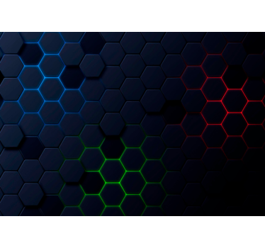 Cortina roller negra patrón hexagonal oscuro 3d - TenVinilo