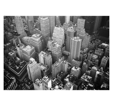 Cortina roller negra nueva york aérea blanco y negro - TenVinilo