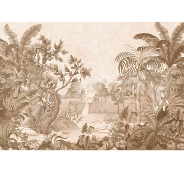 Cortina roller beige vistas de una selva tropical - TenVinilo
