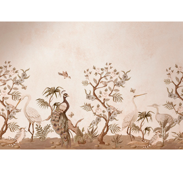 Cortina roller beige fauna vintage - TenVinilo