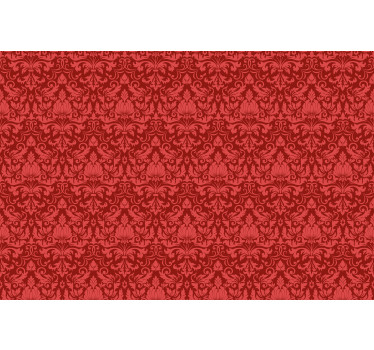 Cortina roller roja con diseño de patrón barroco - TenVinilo