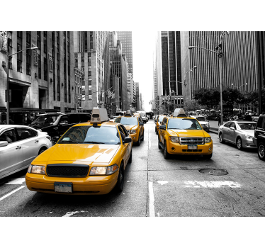 Cortina roller living comedor taxi de nueva york - TenVinilo