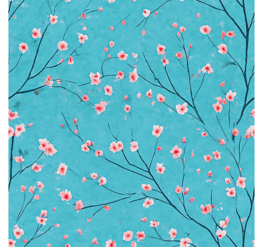 Cortina roller azul flores de cerezo azul verdoso - TenVinilo