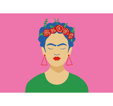 Cortina roller living comedor diseño pop art frida kahlo - TenVinilo