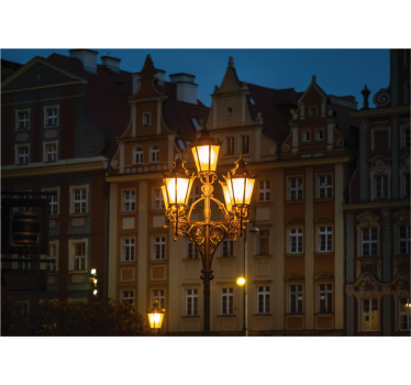 Cortina roller living comedor wrocław al atardecer - TenVinilo