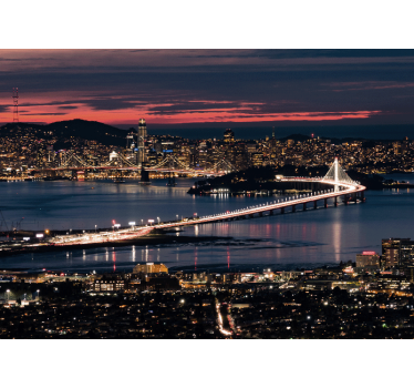 Cortina roller living comedor san francisco al atardecer - TenVinilo