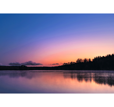 Cortina roller living comedor atardecer lago mazury - TenVinilo