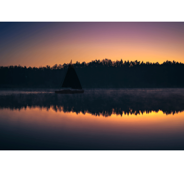 Cortina roller living comedor atardecer en mazury - TenVinilo