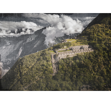 Cortina roller living comedor vista aérea de choquequirao - TenVinilo