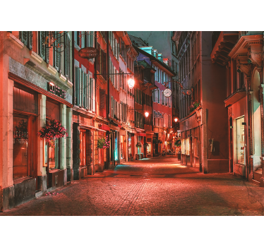 Cortina roller living comedor ciudad solitaria nocturna - TenVinilo
