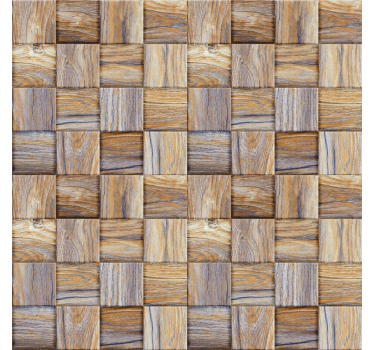 Cortina roller living comedor mosaico imitación madera 80's - TenVinilo