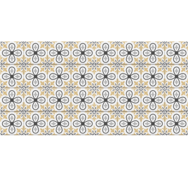 Cortina roller beige azulejos retro de cocina - TenVinilo
