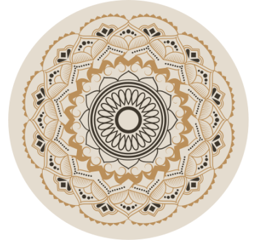Cortina roller beige diseño mandala circular - TenVinilo